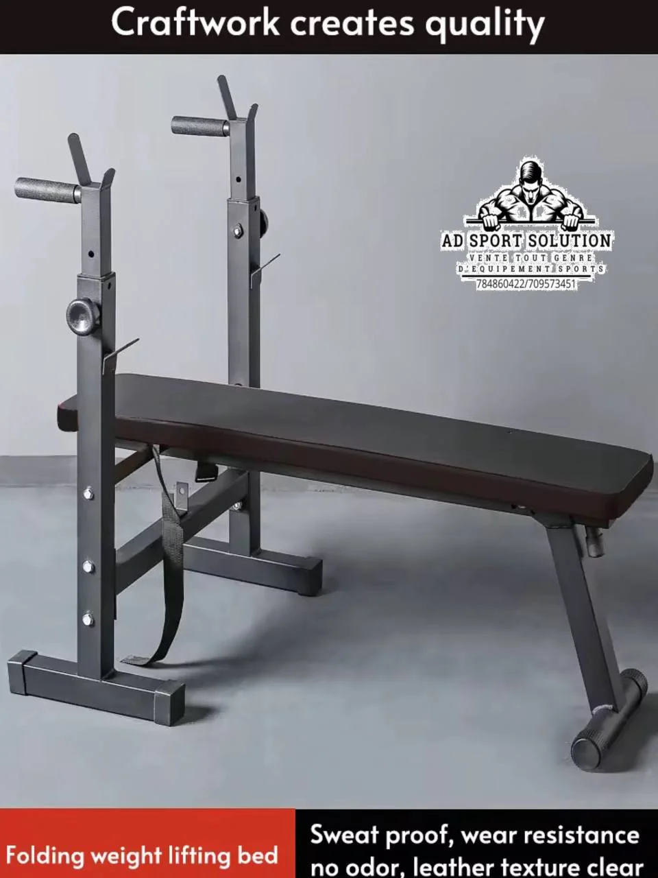 Chaise de musculation couché avec barre de dips