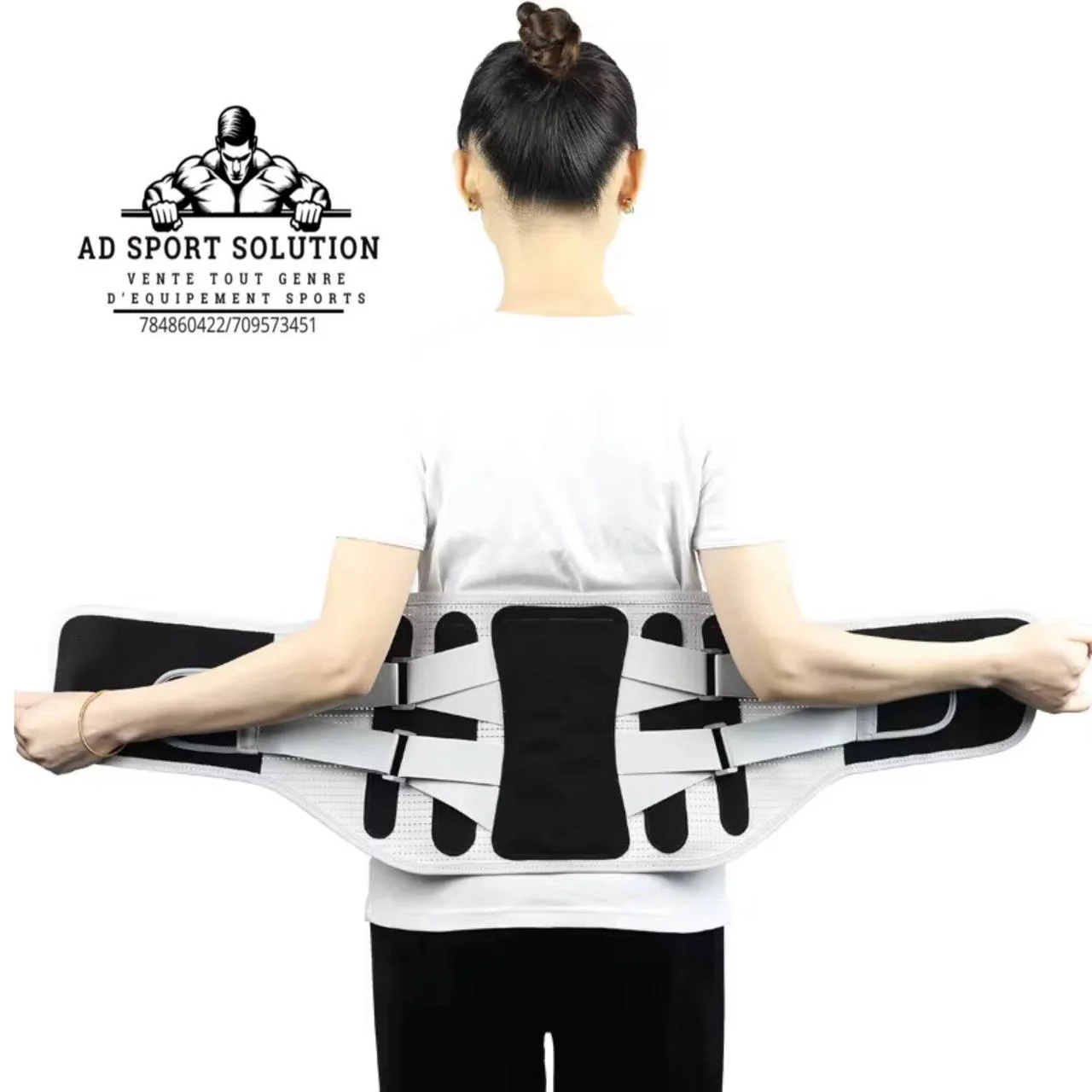 🏋️‍♂️ Ceinture Lombaire avec Stabilisateur Double Crochets