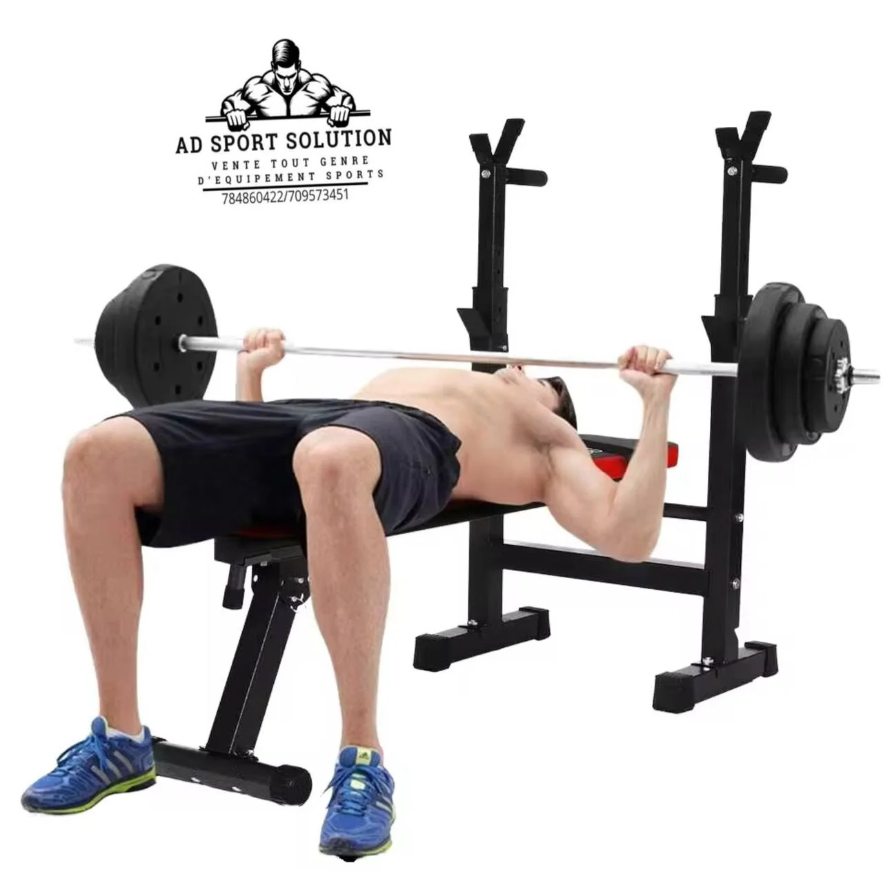 Chaise de musculation couché avec barre de dips
