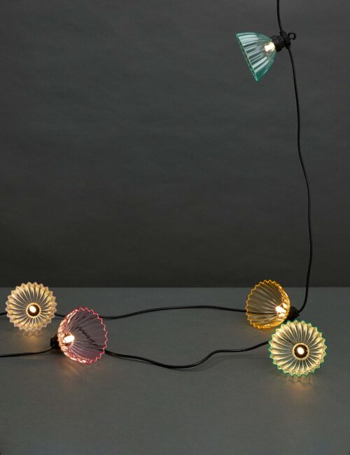 10 Warm White Fluted Solar String Lights