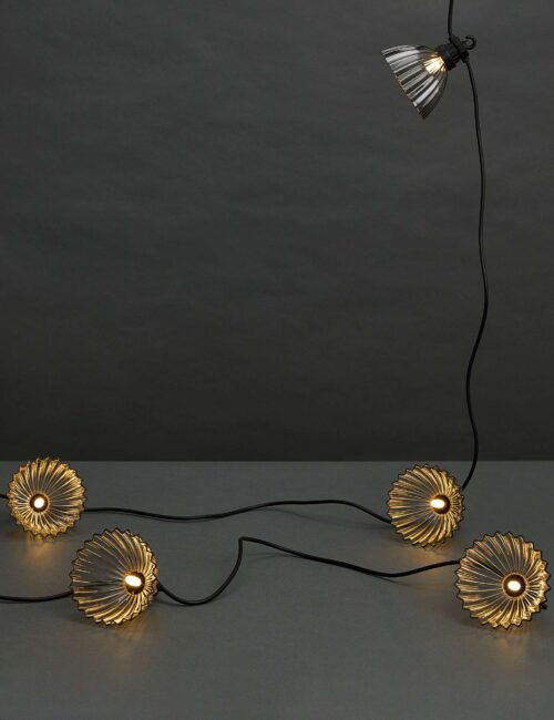 10 Warm White Fluted Solar String Lights