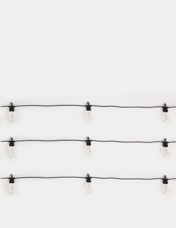 10 Warm White LED Solar Festoon Lights