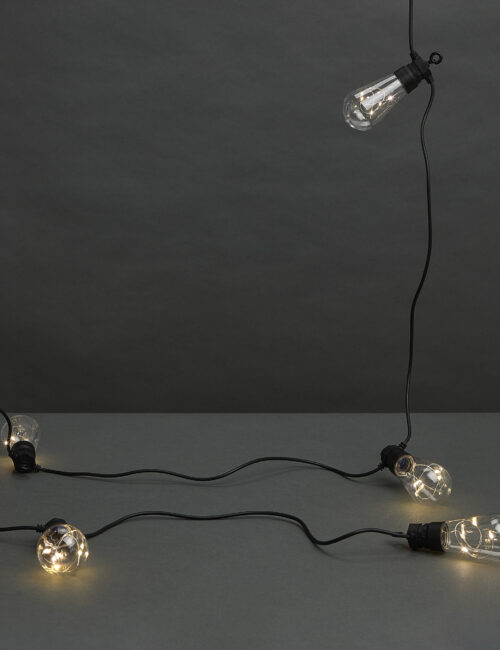 10 Warm White LED Solar Festoon Lights