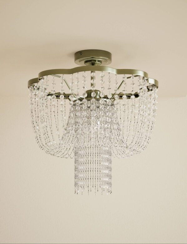 Beaded Semi-Flush Chandelier