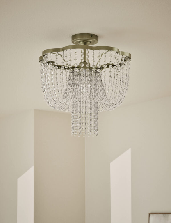Beaded Semi-Flush Chandelier