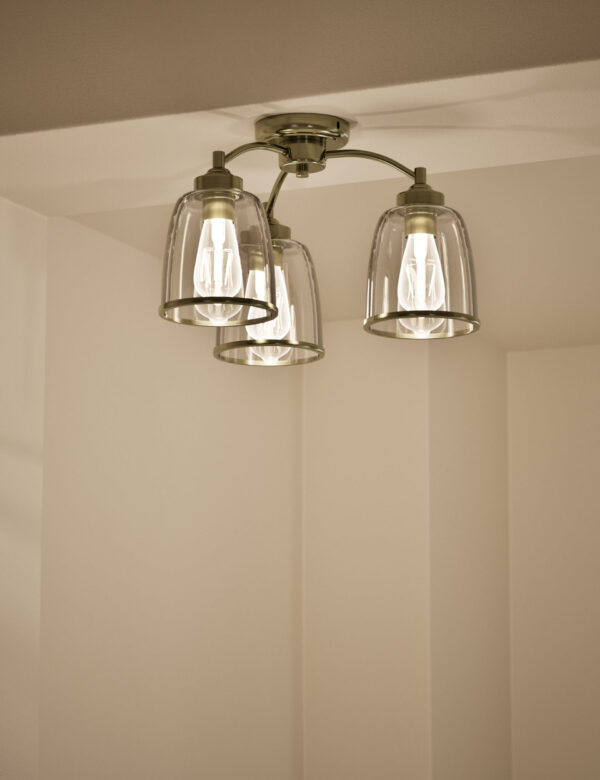 Core Glass & Metal Multi Flush Ceiling Light