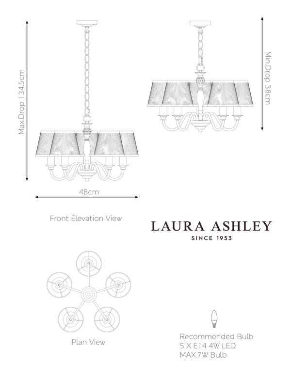 Ellis Five Arm Pendant Light