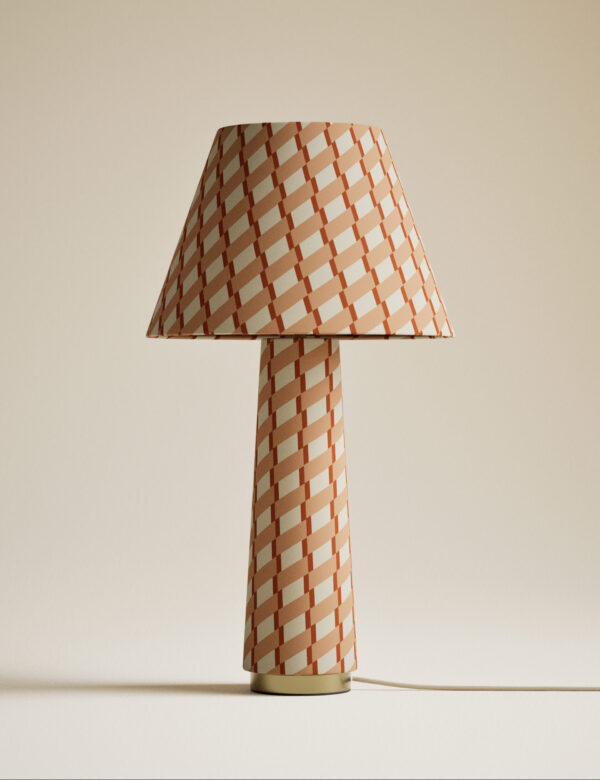 Fabric Geometric Print Table Lamp