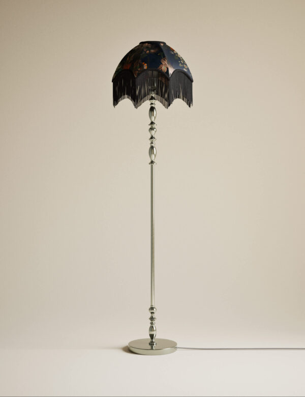 Floral Fringed Floor Lamp