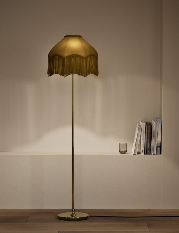 Fringed Velvet Shade Floor Lamp