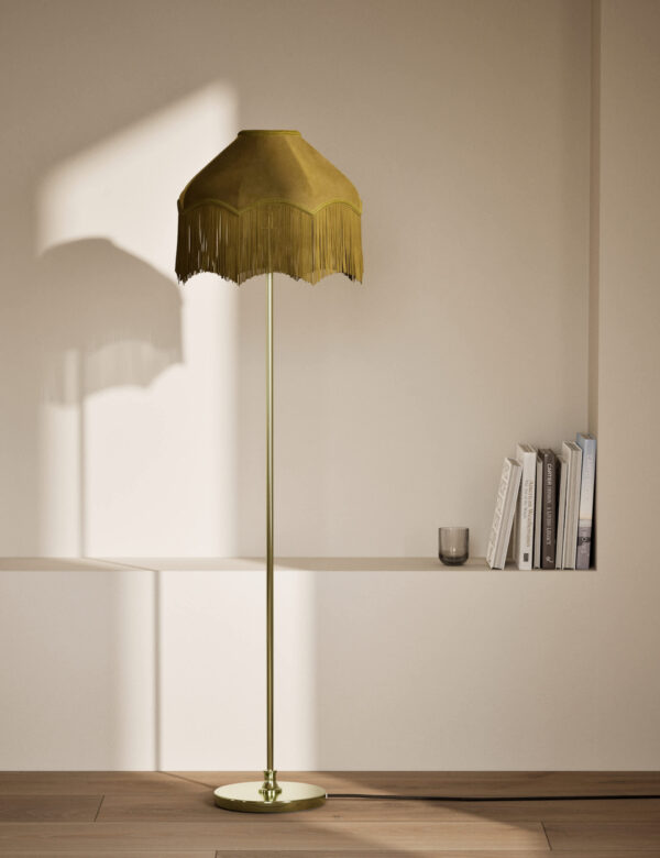 Fringed Velvet Shade Floor Lamp