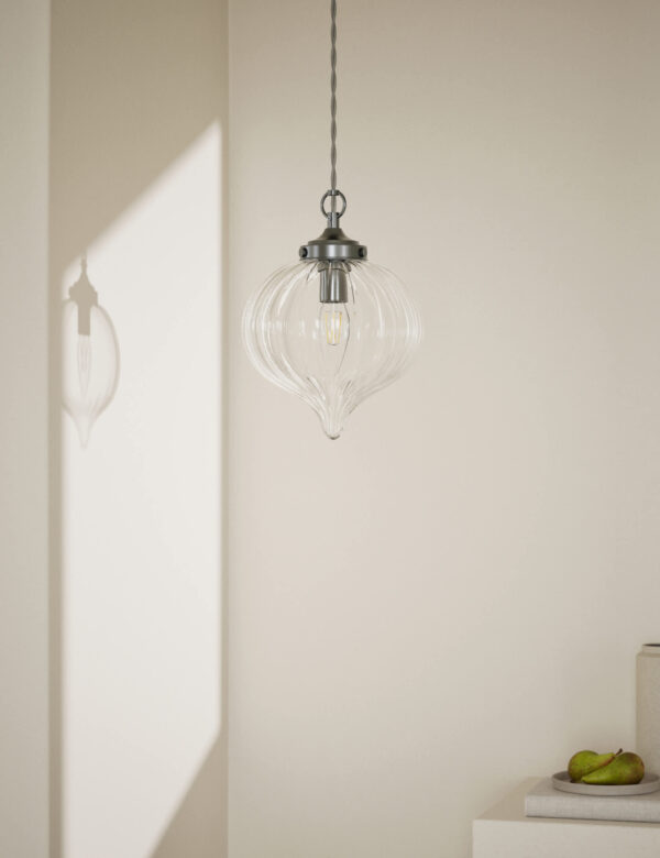 Glass Teardrop Pendant Light