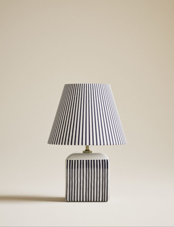 Joshua Ceramic Striped Rechargeable Table Lamp
