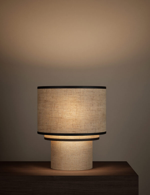 Layer Drum Table Lamp with Contrast Trim