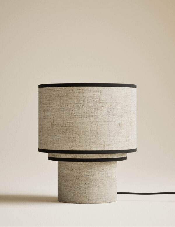 Layer Drum Table Lamp with Contrast Trim