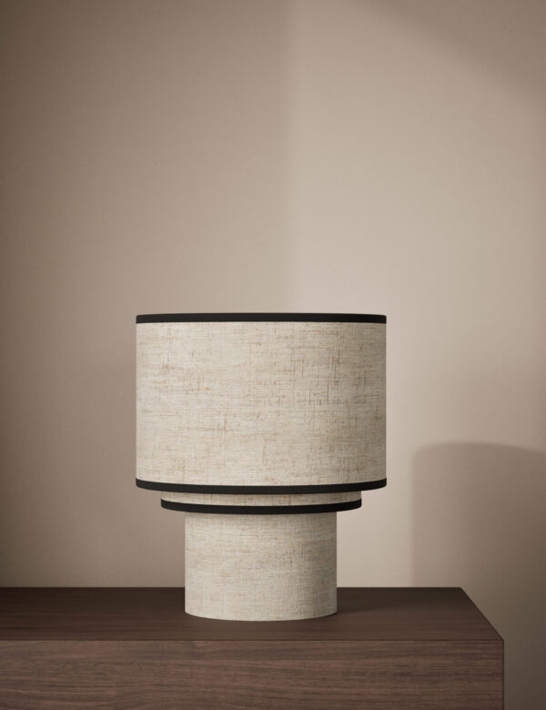 Layer Drum Table Lamp with Contrast Trim