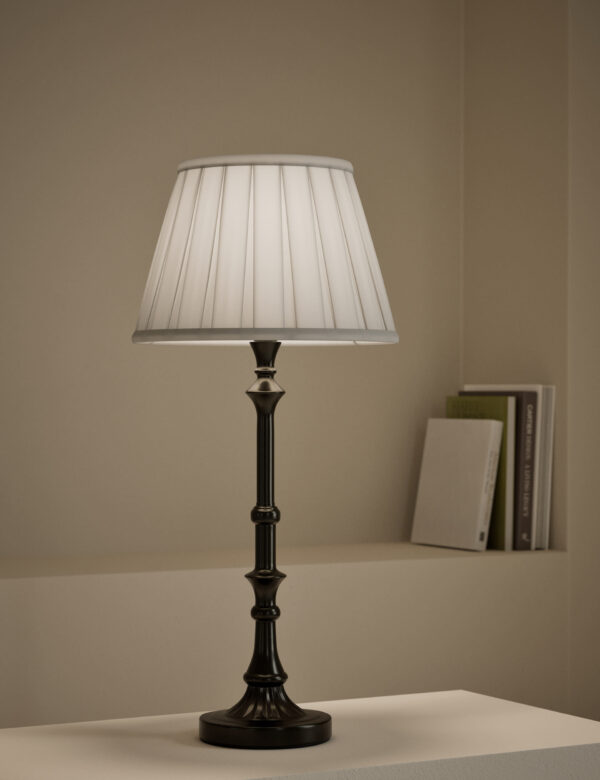 Pewter Candlestick Table Lamp