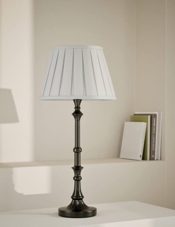 Pewter Candlestick Table Lamp