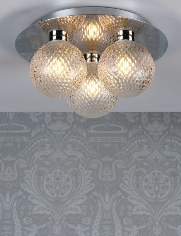 Prague Faceted Glass Flush Ceiling Light