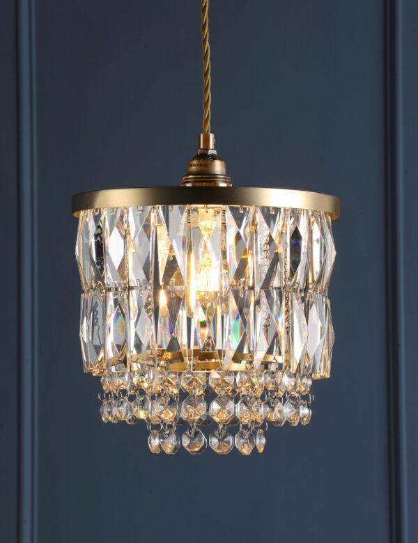 Rhosill Faceted Glass Easy Fit Pendant Light