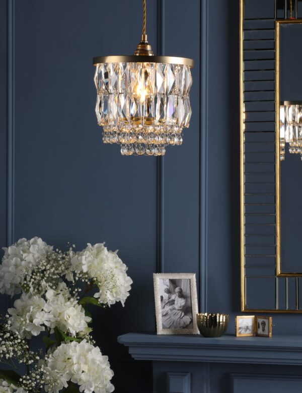 Rhosill Faceted Glass Easy Fit Pendant Light