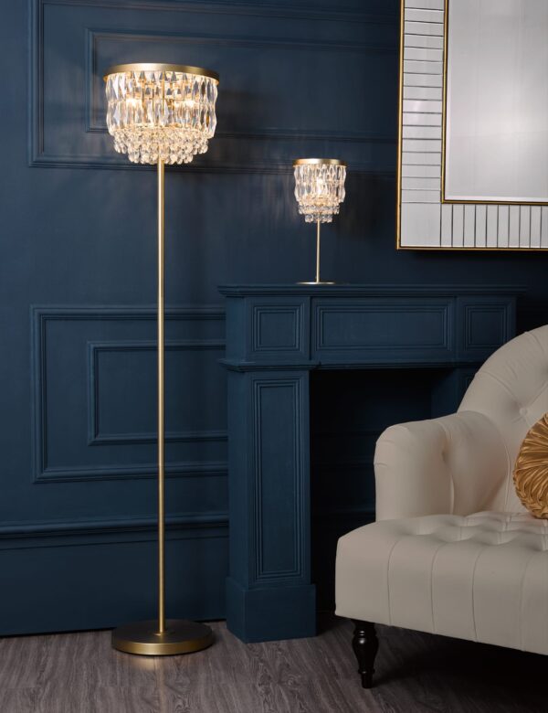 Rhosill Faceted Glass Floor Lamp