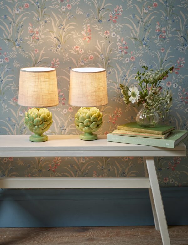 Set of 2 Artichoke Ceramic Table Lamps