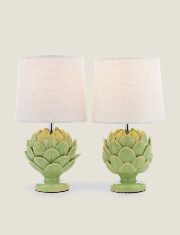 Set of 2 Artichoke Ceramic Table Lamps