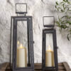 Set of 2 Porto Solar Lanterns with TruGlow® Candles