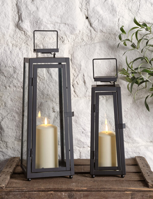 Set of 2 Porto Solar Lanterns with TruGlow® Candles
