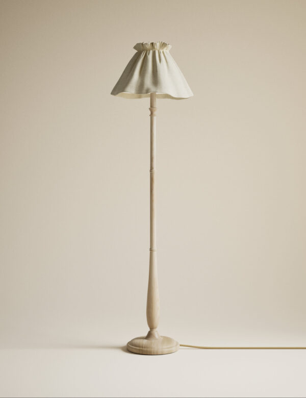 Skirt Shade Wooden Floor Lamp