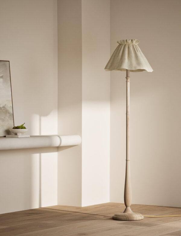Skirt Shade Wooden Floor Lamp