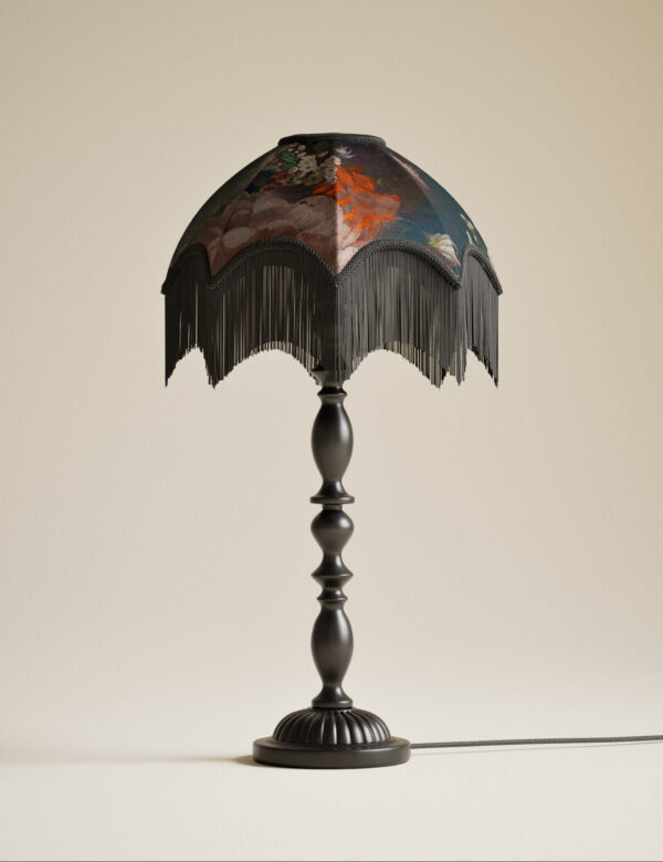 Velvet Floral Table Lamp