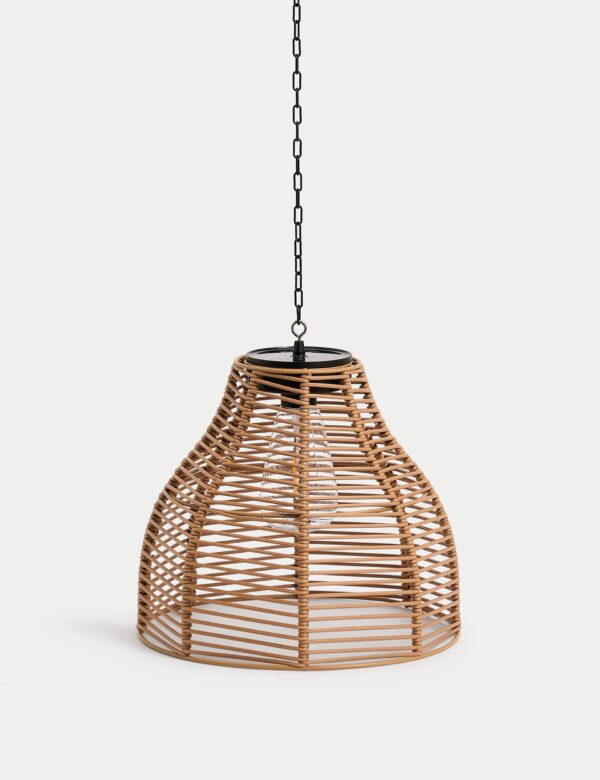 Warm White Woven Solar Pendant Light