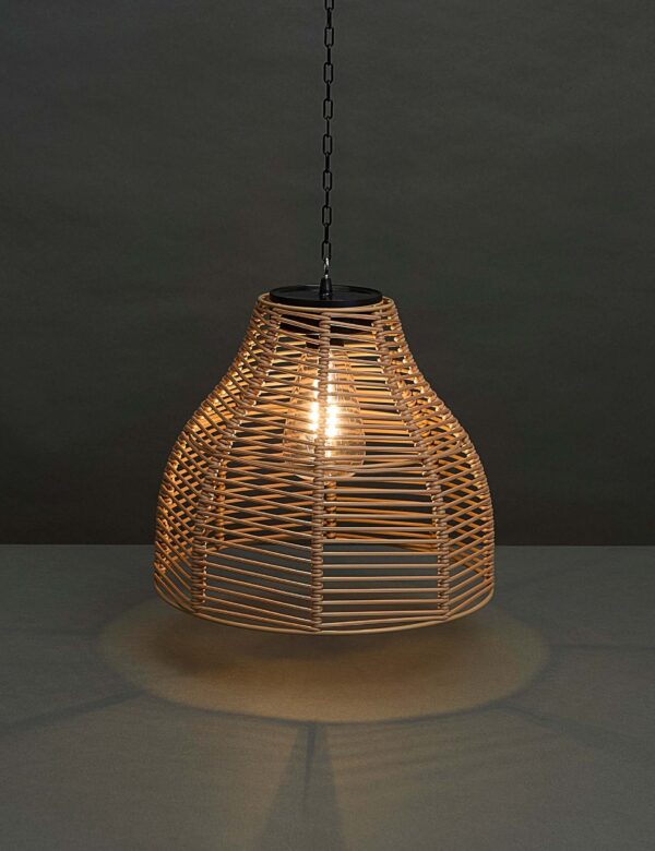 Warm White Woven Solar Pendant Light