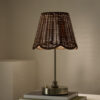 Wicker Scallop Rechargeable Table Lamp