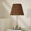 Wicker Scallop Rechargeable Table Lamp