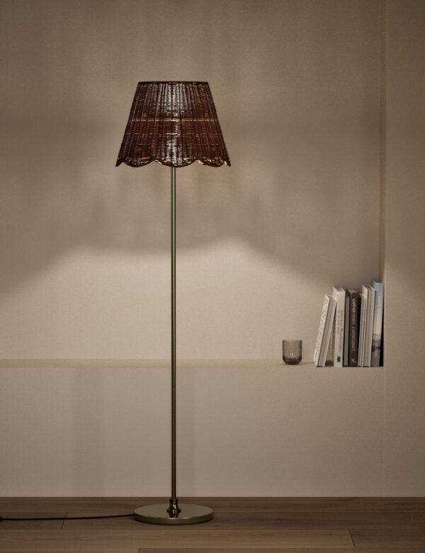 Wicker Scallop Shade Floor Lamp