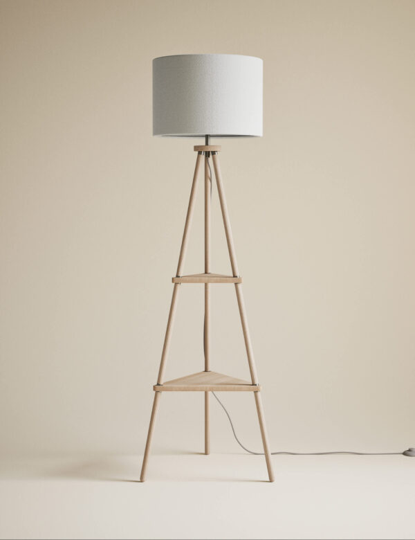 Wooden Tripod Floor Lamp